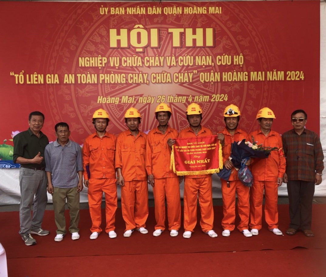 Tổ liên gia an toàn PCCC khu dân cư Đại Từ xuất sắc giành giải nhất tại Hội thi Nghiệp vụ chữa cháy và cứu nạn cứu hộ “Tổ liên gia an toàn phòng cháy, chữa cháy” quận Hoàng Mai năm 2024